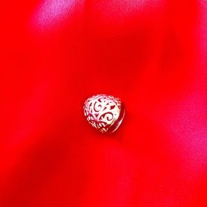 Filigree wide band silver plated ladies ring